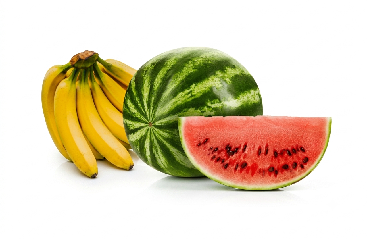 Bananas and watermelon
